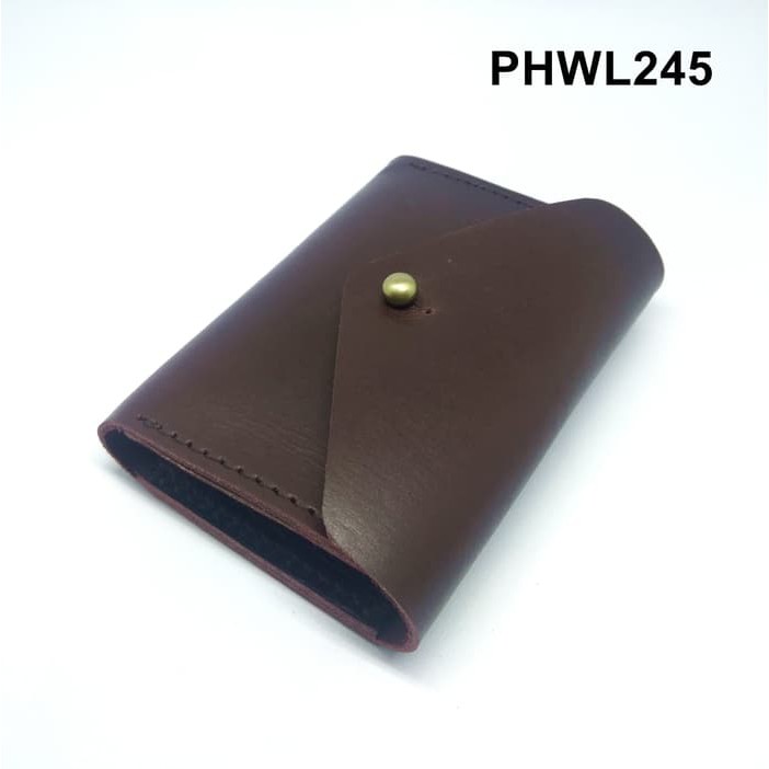 dompet kartu muat banyak model amplop simpel warna coklat - PHWL245