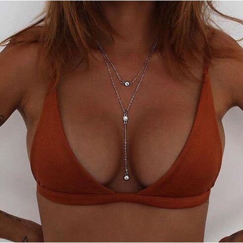 Untuk Eropa dan American beach multi-lapisan diamond crystal kalung perhiasan wanita baru ins