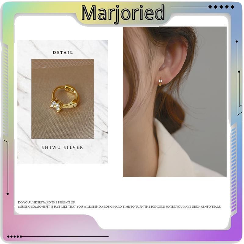 1 Pasang Anting Hoop Zirkon Mini Berlapis Emas 14K Anting Tindik Huggie Anting Tulang Rawan-MJD