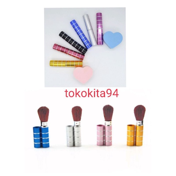 Kuas Tabung Ukuran 9 Cm Belang Satuan - Brush Make Up 1 Pcs Motif Garis - Brush Blush On