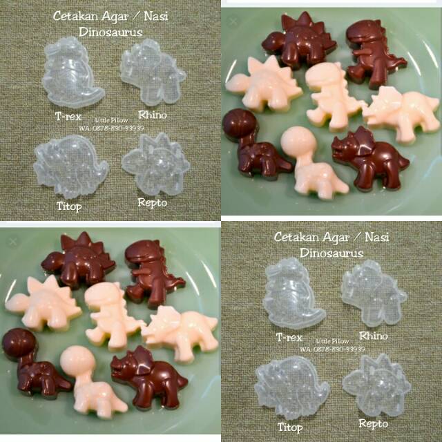 (DINO BENING SET) Cetakan Agar Dino/Cetakan Nasi Karakter Dino/Cetakan Jelly/Cetakan Coklat