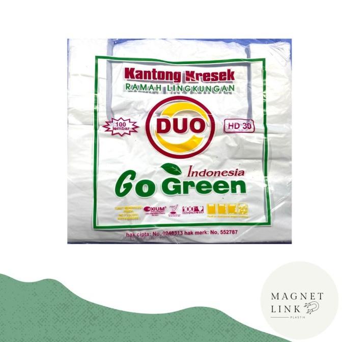 

*****] Kantong Kresek Plastik Merk Duo ukuran 30 warna Putih