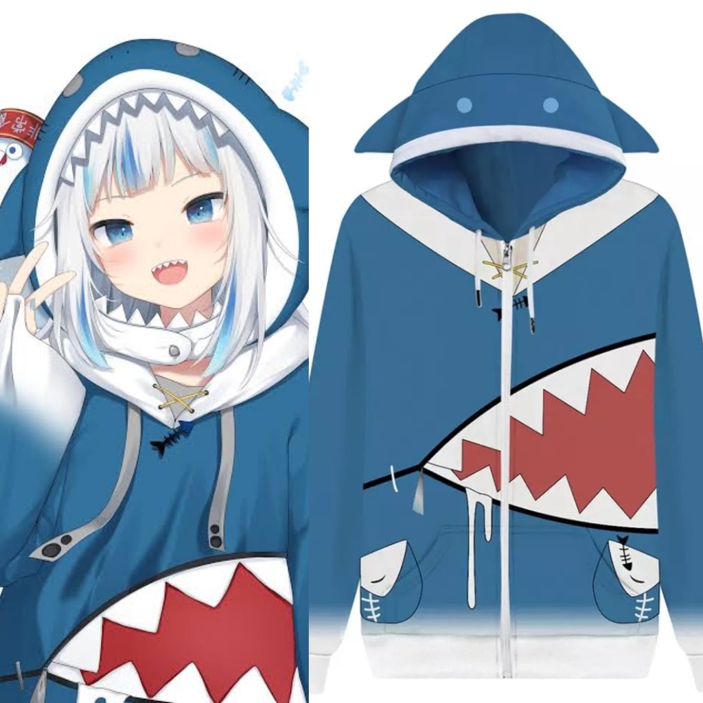 【AiVii】JAKET HOODIE GAWRGURA HOLOLIVE VTUBER UNISEX PRIA WANITA