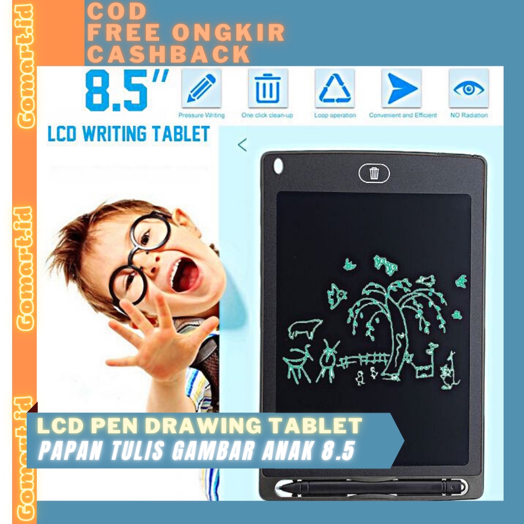 LCD Pen Drawing Tablet Papan Tulis Gambar Anak 8.5 inci