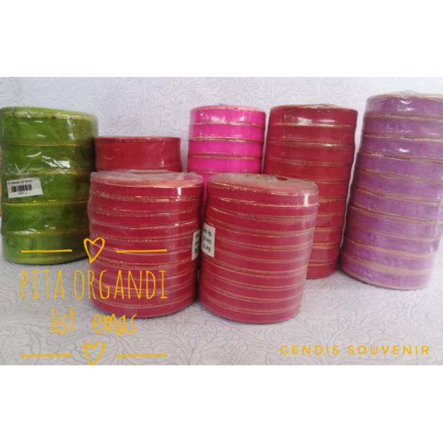 Pita organdi list emas pita kaca untuk hiasan souvenir Pita organdi list emas pita kaca untuk hiasan souvenir