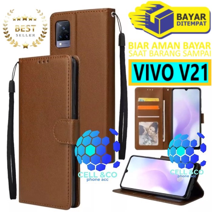 Flip cover VIVO V21 Flip case buka tutup kesing hp casing flip case leather wallet