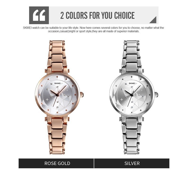 SKMEI 1411 Jam Tangan Wanita Women Watches Luxury Alloy Strap Fashion Quartz