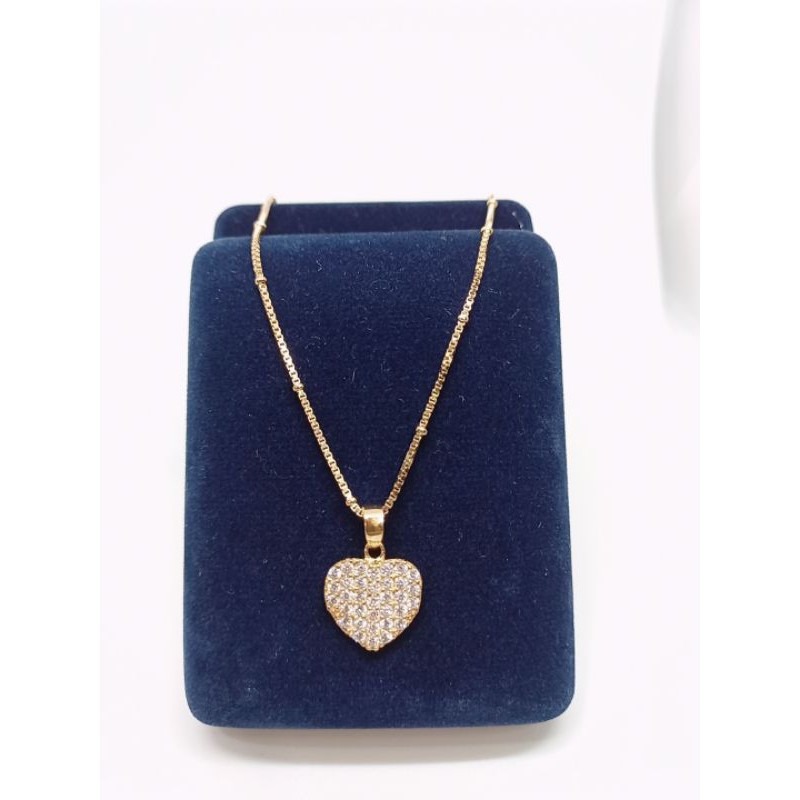 kalung itali jedar silver925+liontin love full mp/ kalung &amp; liontin perak asli lapis mas / perak925.