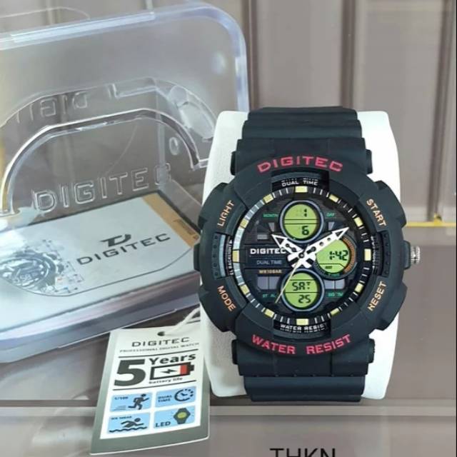 Jam Tangan Pria Sport Digitec DG 3102T Hitam Digital Original Anti Air Bisa COD