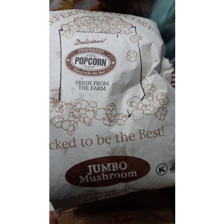 Jagung popcorn Mushroom kemasan 1 kg EXP FEB 2024