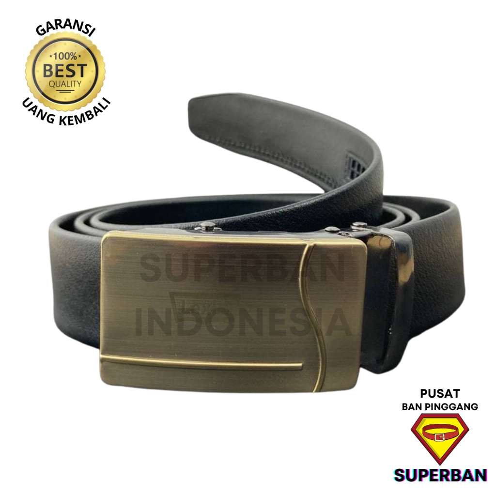 SABUK GESPER PRIA MODERN AUTOMATIC BUCKLE BAN KULIT KOREA FORMAL CASUAL BK-M0001 - SUPERBAN