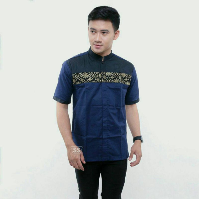 Baju Koko Kombinasi batik dan bordil