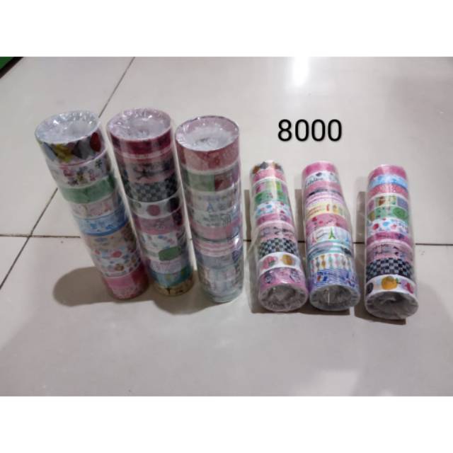 

Tape / Isolasi Warna warni motif karakter per Slop (isi 10 roll)
