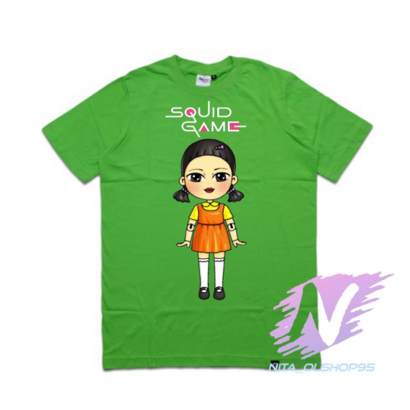 kaos squid game boneka squid game karakter baju anak