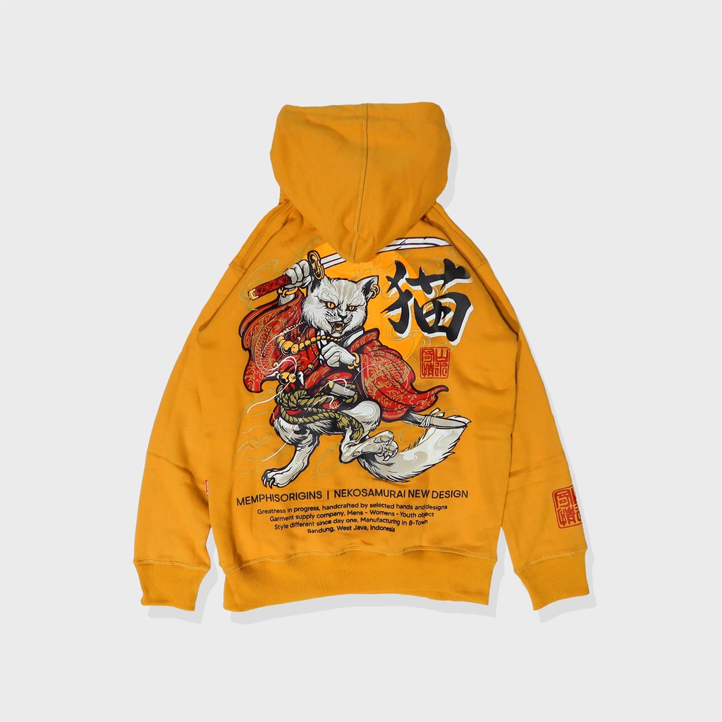 PULLOVER HOODIE - NEKOSAMURAI (yellow)