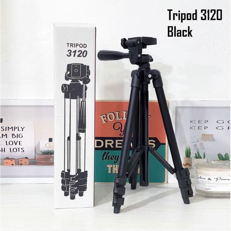 BOS - TRIPOD 3120 1M / 1METER BLACK + FREE HOLDER U | ALAT PEMBANTU FOTO BUAT HANDPHONE &amp; KAMERA