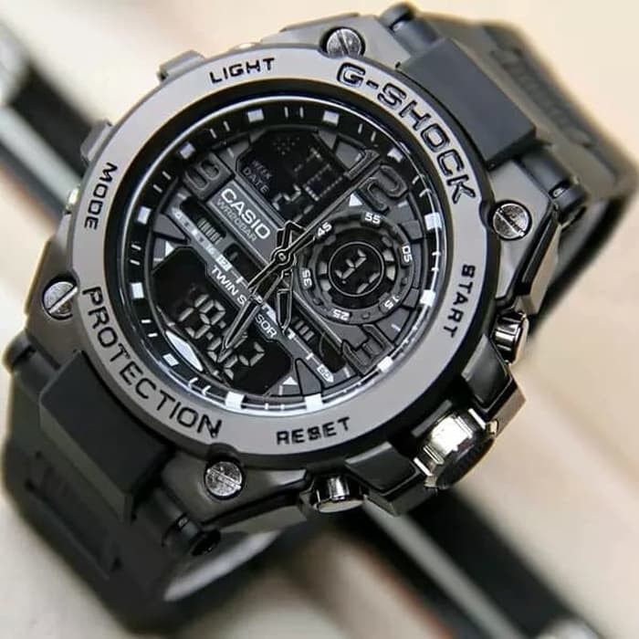 JAM TANGAN PRIA G SHOCK GST 8600 RANTAI MIKA FULL HITAM