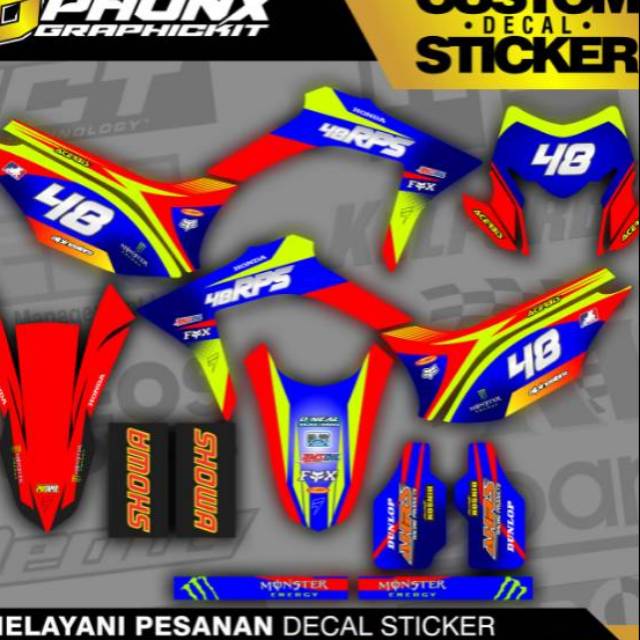 STIKER DECAL KLX CRF KTM YZ bisa untuk semua motor blue