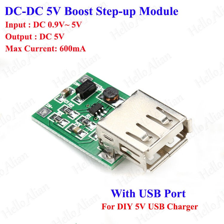 Step Up Charger Boost Converter DC-DC 0.9-5V To 5V 600mA Module Power Supply USB 5V Cas HP Mobile