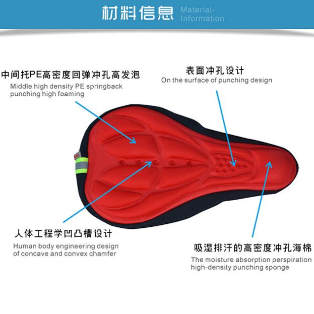 Bantal Jok Sadel Sepeda Bike Empuk Gel 3D Pad Nyaman Bersepeda Alas Sarung Dudukan Nyaman Busa