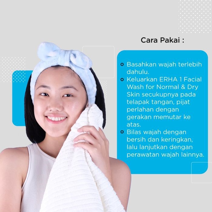 ERHA Paket Pembersih Wajah dan Toner - ERHA 1 + ERHA 3 - Kulit Kering dan Normal dgn PHA AHA