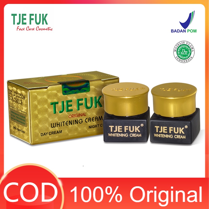 Tje Fuk Original Whitening Cream Skincare Paket Pemutih Wajah Krim Malam dan Siang BPOM 8g*2