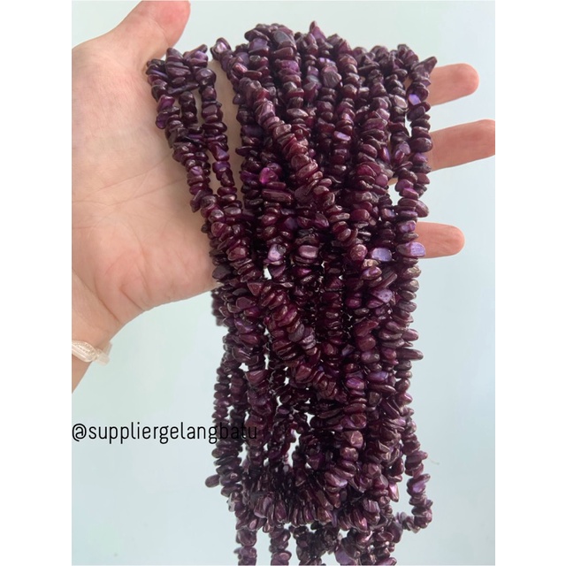 kerikil kerang DARK PURPLE CARNELIAN 1cm bahan manik akik UNGU tua