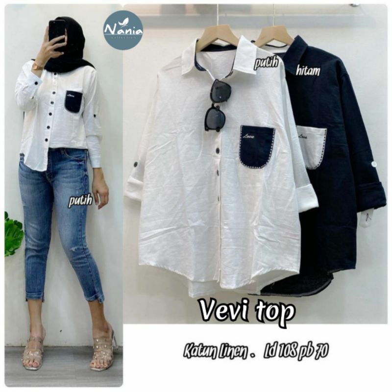 VEVI TOP KATUN LINEN BY NANIA COLLECTION