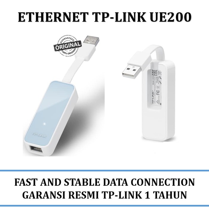 USB to Lan TP-Link UE200 USB 2.0 to Gigabit SuperSpeed Ethernet Adapter Tplink Plug &amp; Play Stable Gigabit Connection Windows (11/10/8.1/8/7/XP) Mac OS 10.6 &amp; Later Versions Tp Link Original Garansi Resmi Tplink 1 Tahun