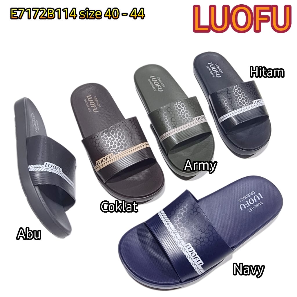 LUOFU ORIGINAL jelly sandal karet empuk murah cowok selop  import sendal pria E7172B114