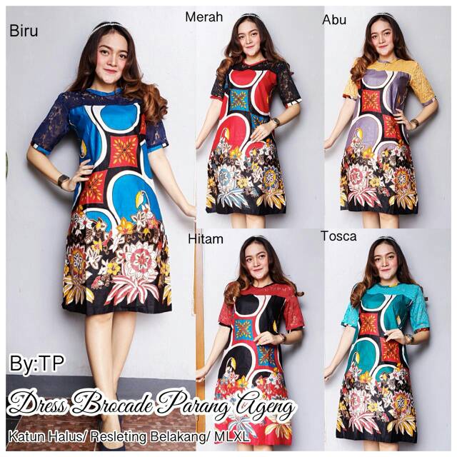 DRESS BROKAT PARANG AGENG DRESS MINI BATIK WANITA DRESS MURAH BRUKAT BATIK BAJU KONDANGAN BRUKAT