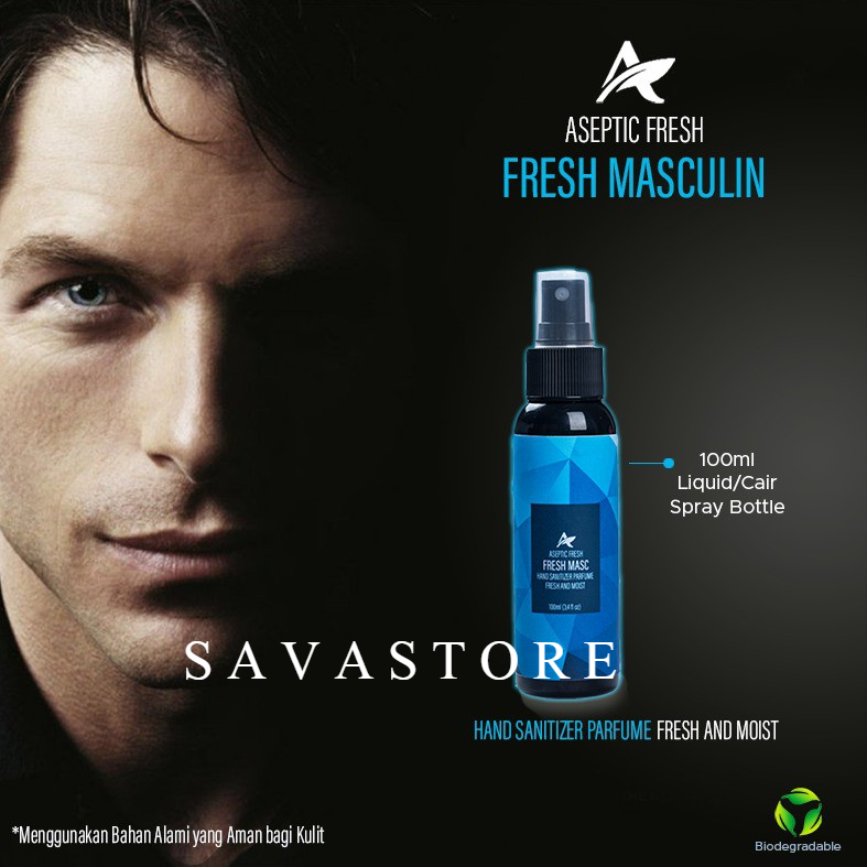 HAND SANITIZER PARFUM FRESH MASCULIN ASEPTIC FRESH AND MOIST SIAP PAKAI