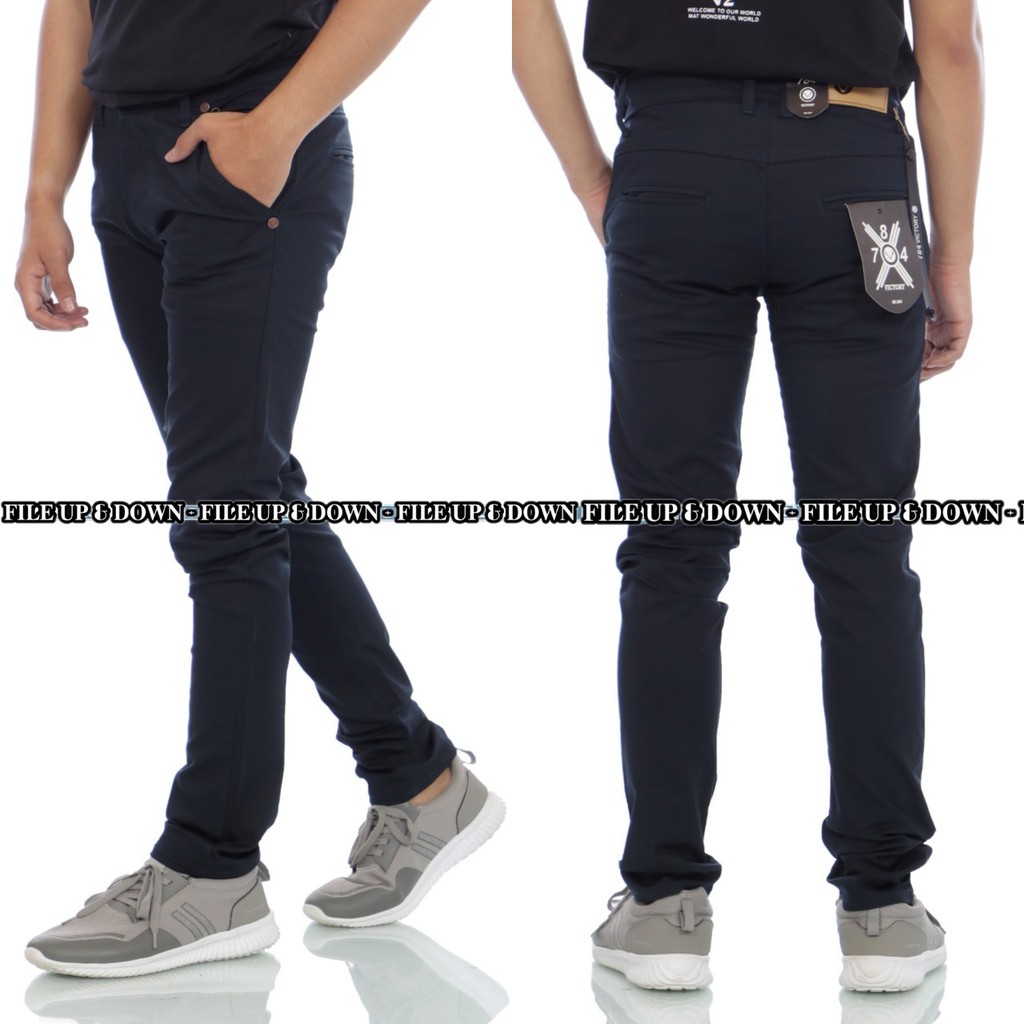 Jual FILE UP & DOWN_Chino Pants Original 784 VICTORY_Navy Blue-New ...