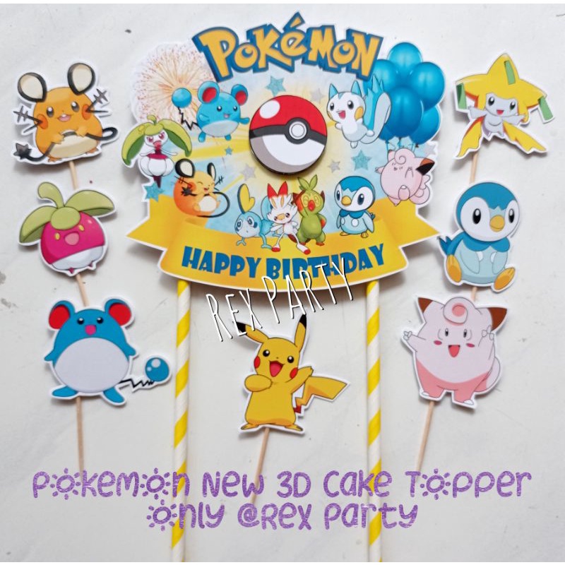 Jual Pokemon Cake Topper Cake Topper D Pokemon Topper Pikachu Topper Pokemon Hiasan Kue Ulang