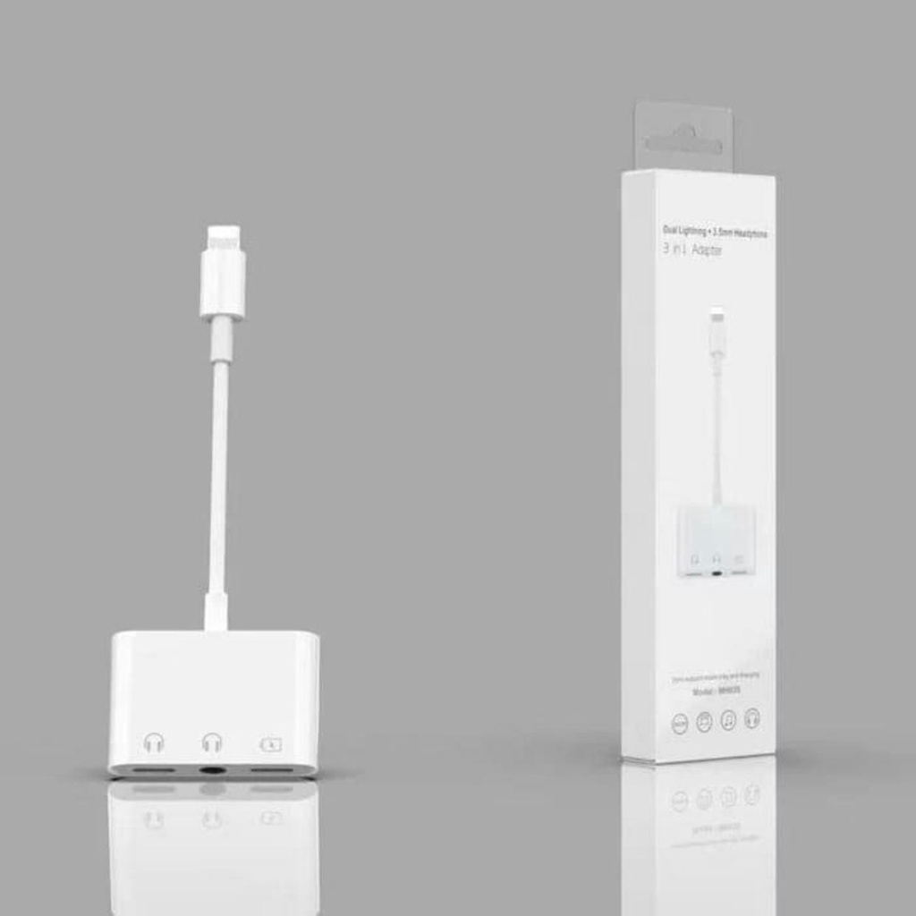 Lightning Adapter 3 in 1 Charger Jack Audio 3.5mm for Iphone