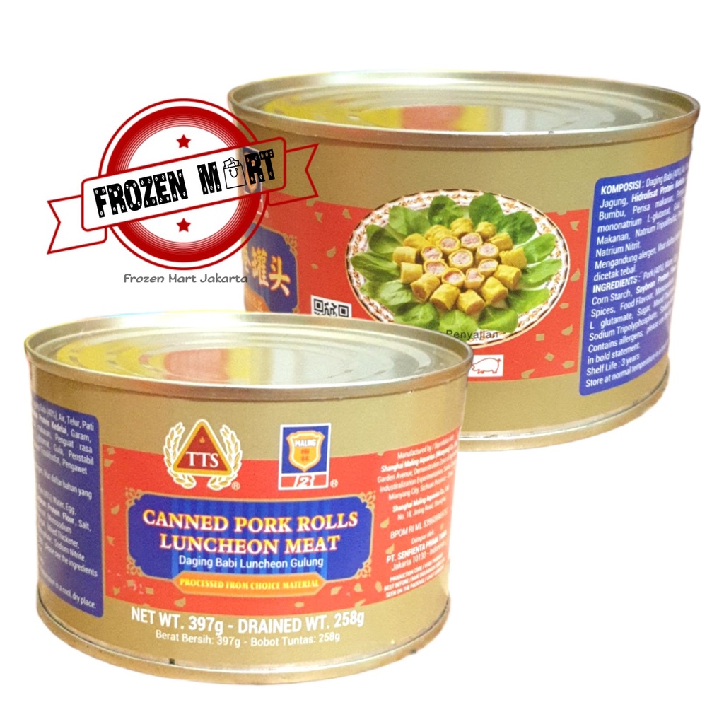 TTS Canned Pork Rolls Luncheon Meat / Daging MaLing Telur Gulung 397Gr