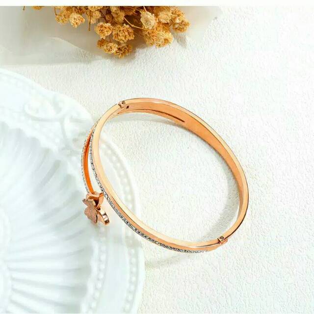 GG Gelang Bangle Aksen Kupu-kupu Titanium #GB-