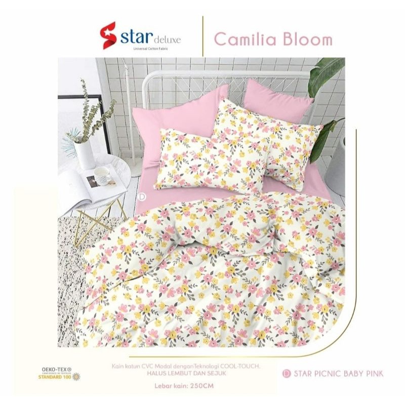 Sprei Motif Kamilia Bloom Katun Star Ukrn 100x200 - 200x200
