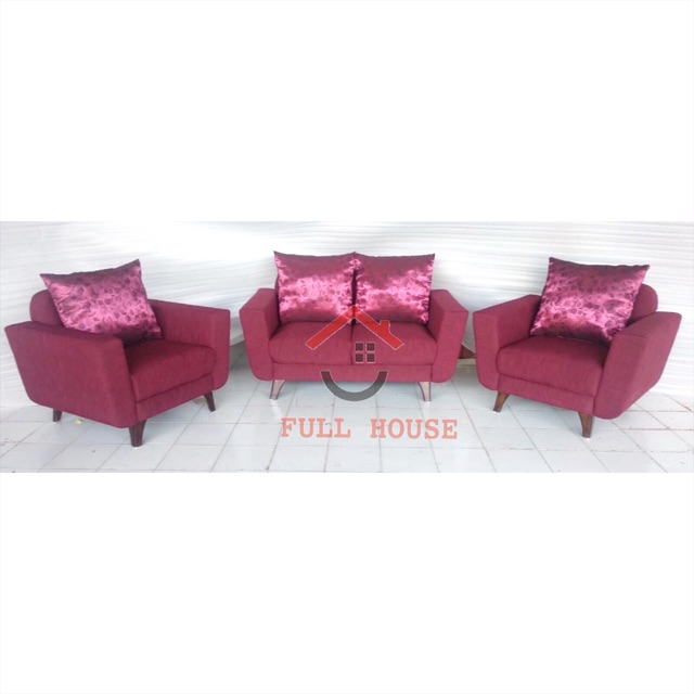 Set Sofa  211 Kursi  Tamu scandivanian shabby chic dengan 