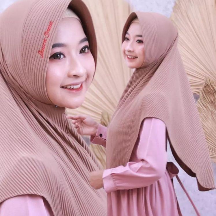 Bagus Dipakai.. (COD) Hijab instant plisket jersey Zoya/Bergo ped plisket Daura Gama