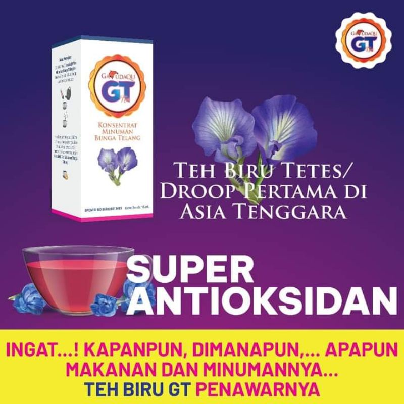 

Langsung Dikirim / Konsentrat Minuman Kesehatan Teh Bunga Telang GarudaQu GT Aman BPOM