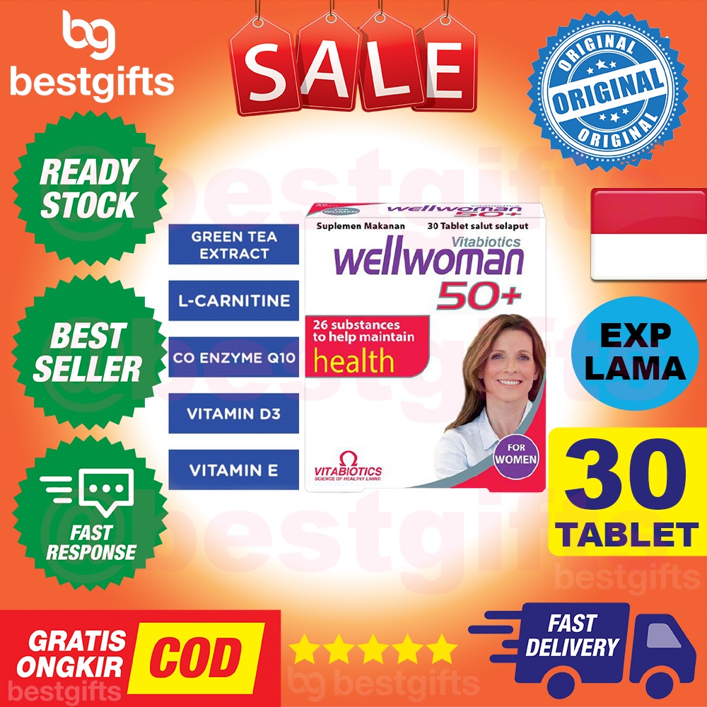 VITABIOTICS WELLWOMAN 50 PLUS MULTIVITAMIN MULTI VITAMIN MINERAL LENGKAP WANITA 50 TAHUN 30 TABLET