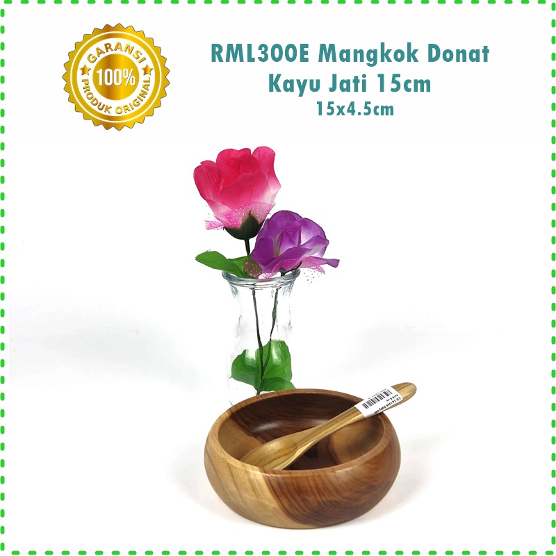 Mangkok Donat Bulat Kayu Jati