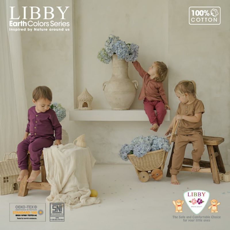 LIBBY (1stel) COMFY SET - PANJANG / Stelan Baju Bayi PANJANG (0-12bulan)