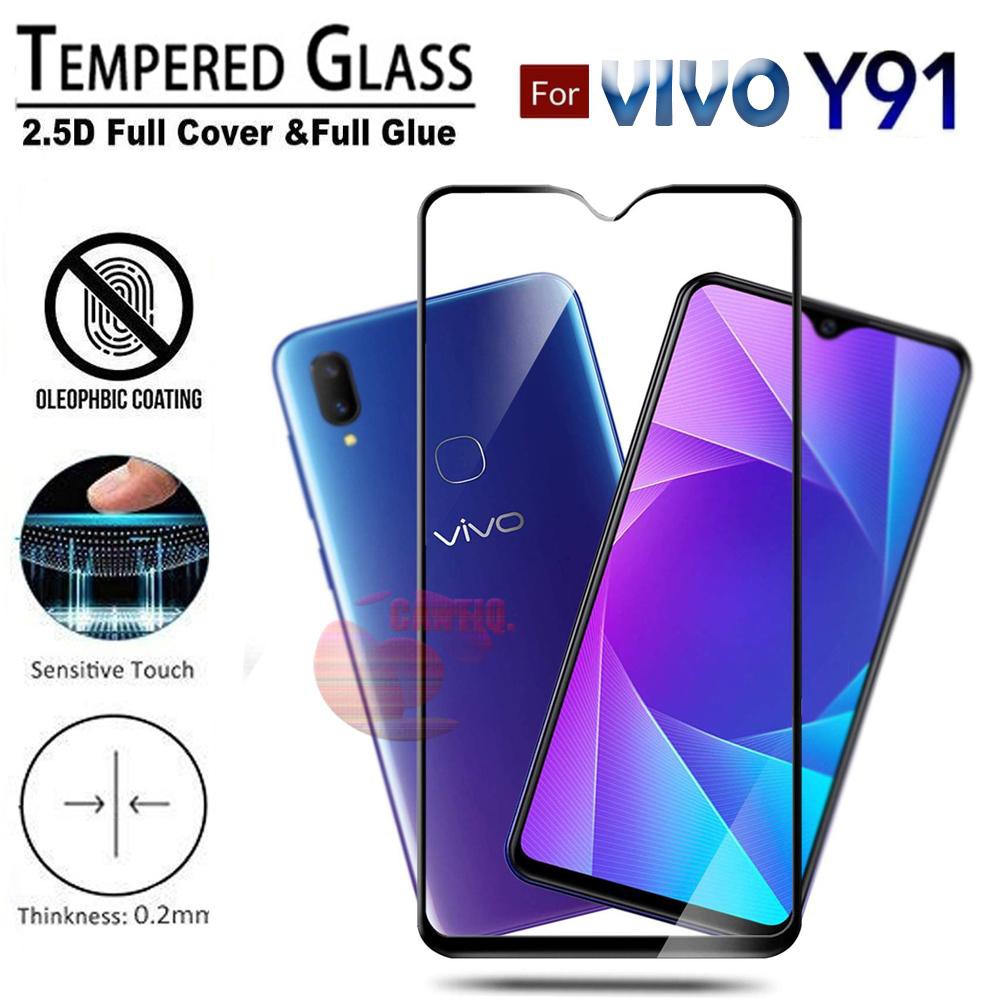 Tempered glass Curve (Full Layar) &amp; FULL LEM  Temperd Glass 21D - VIVO Y91 Full Cover Tempered