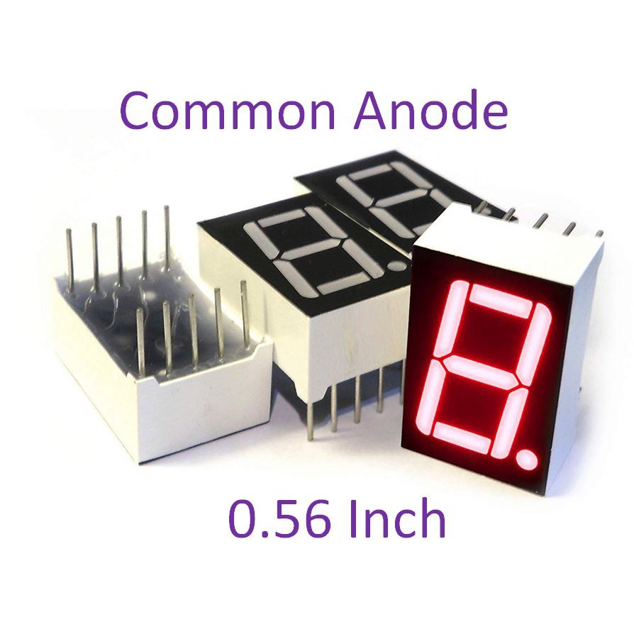 1 DIGIT 7 SEGMENT 0.56 INCH COMMON ANODE RED 1 BIT SEVEN SEGMENT 0.56" ANODA