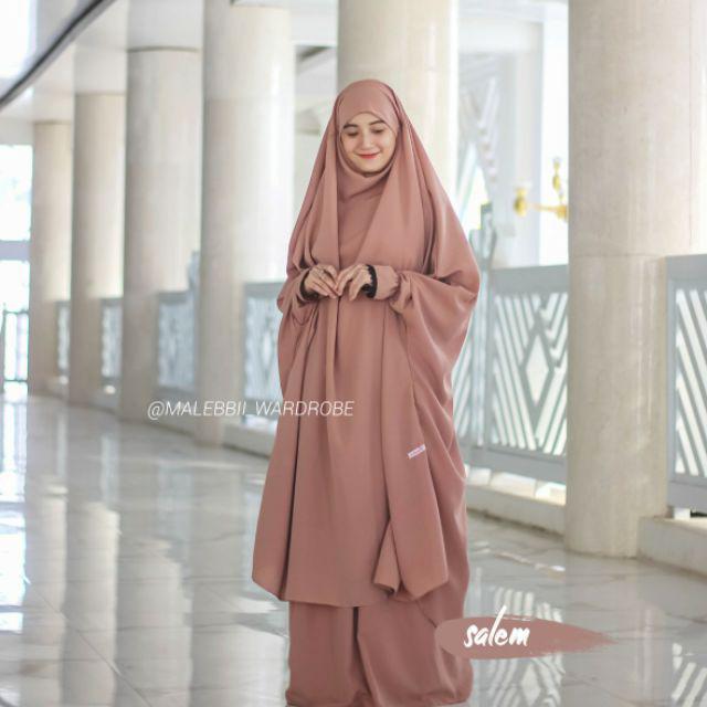 FRENCH KHIMAR . FRENCH KHIMAR RENDA . FRENCH KHIMAR MURAH SET BAHAN WOLFIS-Salem