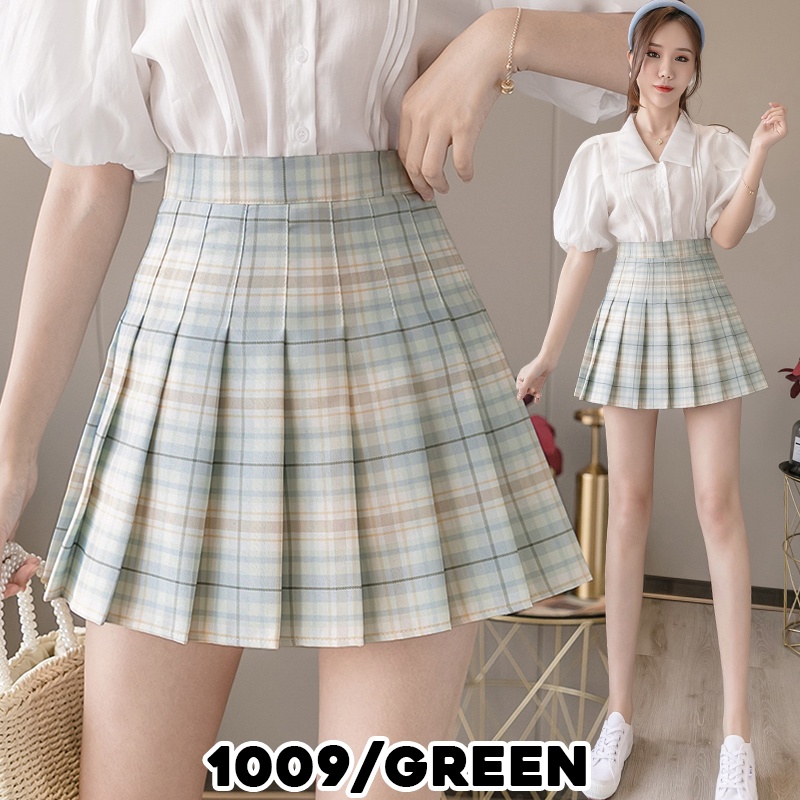 KARAKOREA 1009 Braves Girls Skirt/Rok Mini/Rok Kotak kotak/Rok Lipit Lisa/Rok Korea Skirt