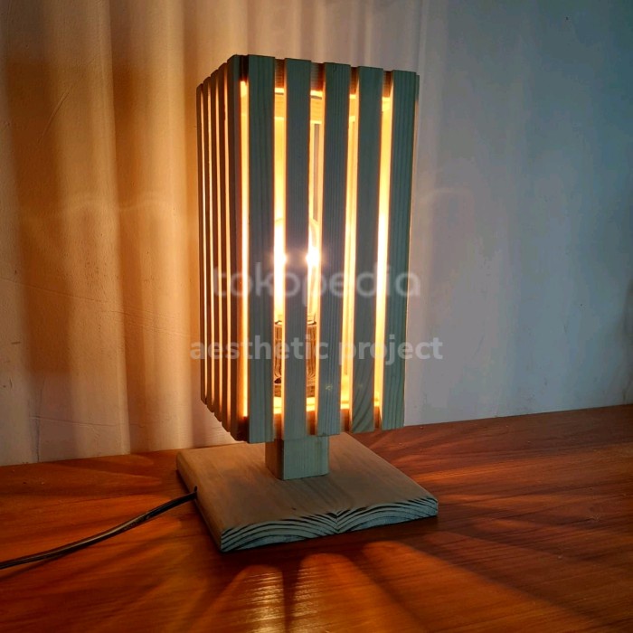 Lampu meja kayu / Lampu tidur kayu meja minimalis / lampu minimalis - Tanpa lampu