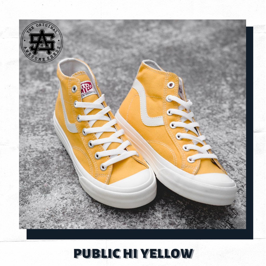 Sepatu Ventela Public High Yellow Kuning Sneakers Original